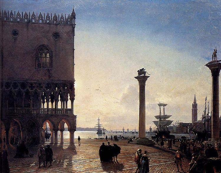 Piazza San Marco At Night, Friedrich Paul Nerly